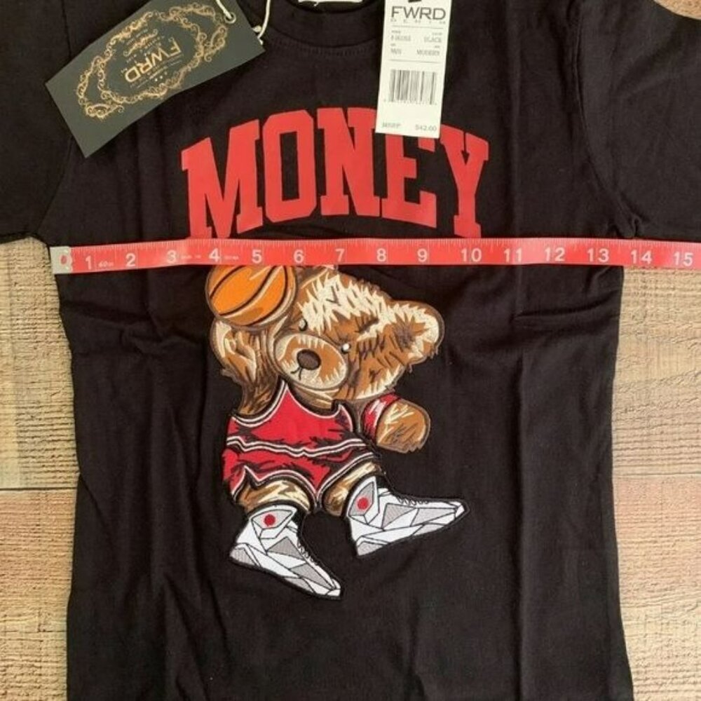 Fwrd Boy's T-Shirt Embroidered Baller Bear Money Nwt M (5) — image 5 of 6